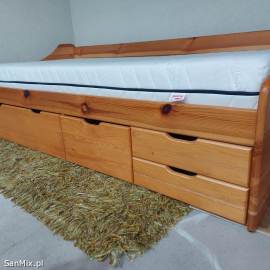 Łóżko sosnowe 90cm x 200cm z materacem